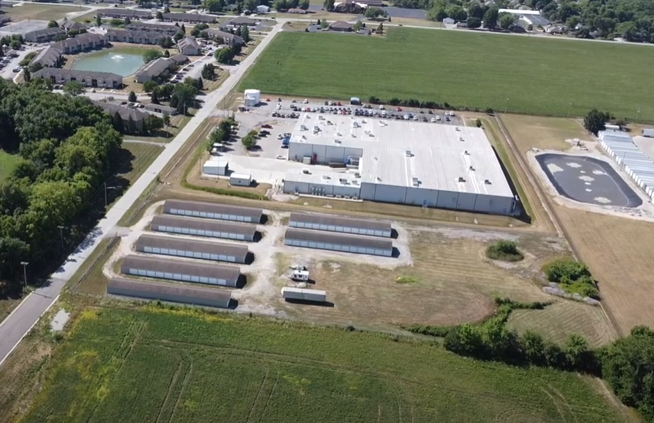 aerial view of the facility crawfordsville, in
